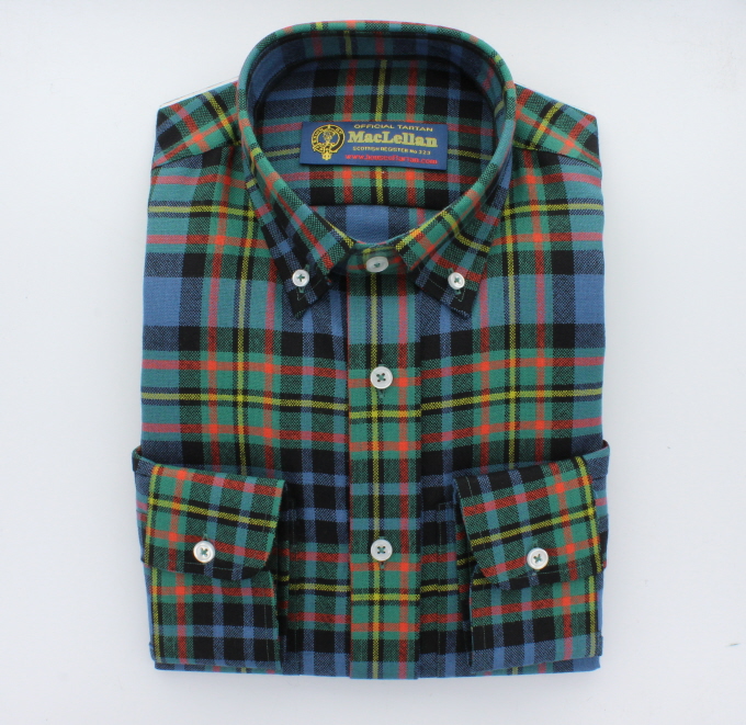 Shirt, Button Down, Wool, MacLellan Tartan